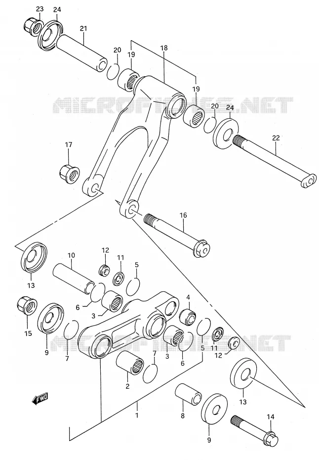 SHOCK ABSORBER LINKAGE Suzuki MOTO 250 RM 1995  RM250S(E28)