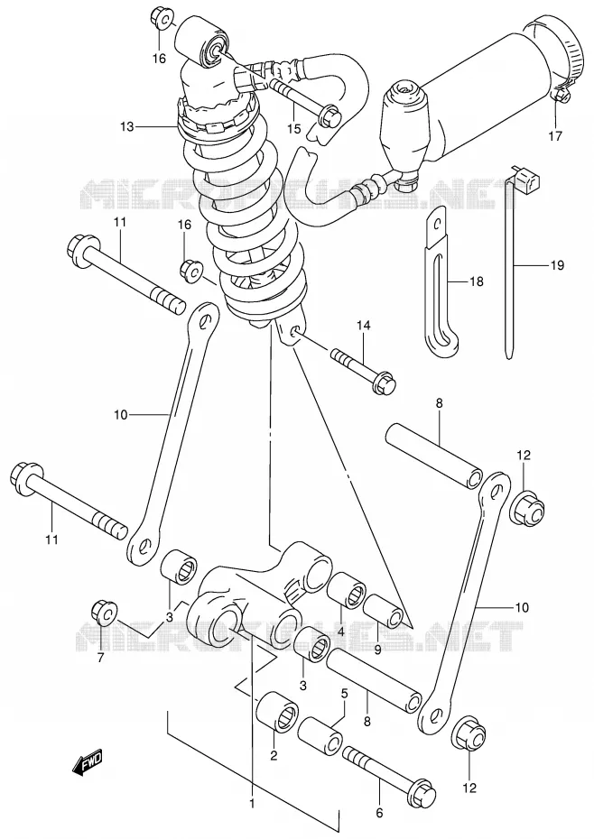 SHOCK ABSORBER LINKAGE Suzuki MOTO 900 RF 1995  RF900RS(E2)