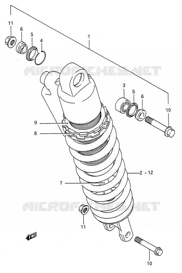 SHOCK ABSORBER (MODEL K) Suzuki MOTO 125 RM 1989  RM125K(E28)