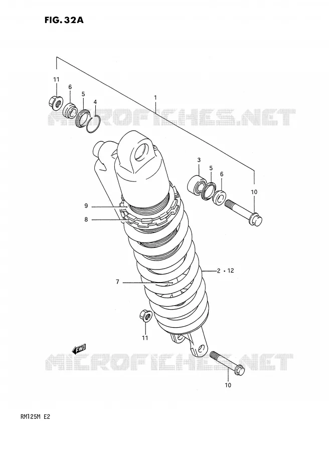 SHOCK ABSORBER (MODEL L) Suzuki MOTO 125 RM 1991  RM125 M (E02,E04,E24)