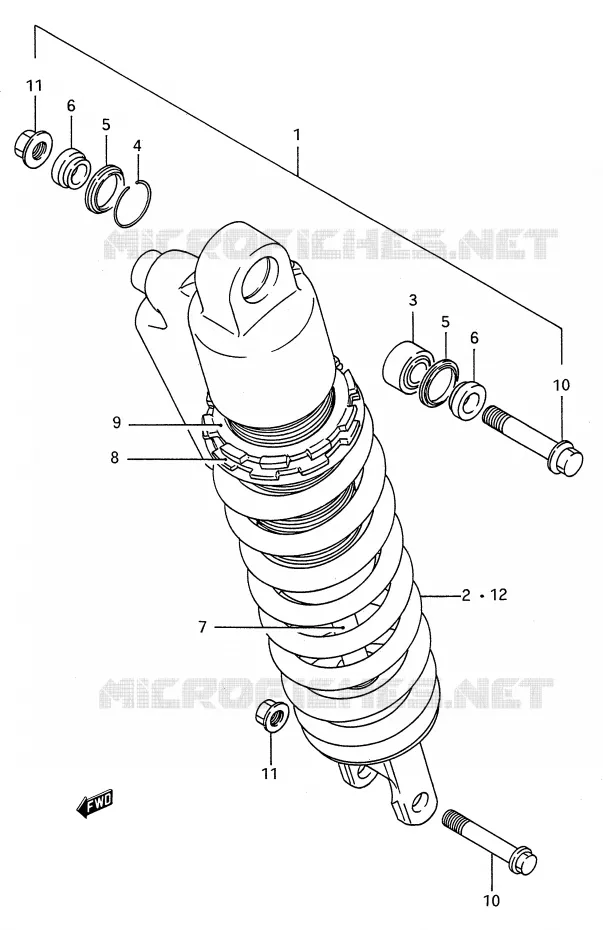 SHOCK ABSORBER (MODEL L) Suzuki MOTO 125 RM 1991  RM125M(E28)