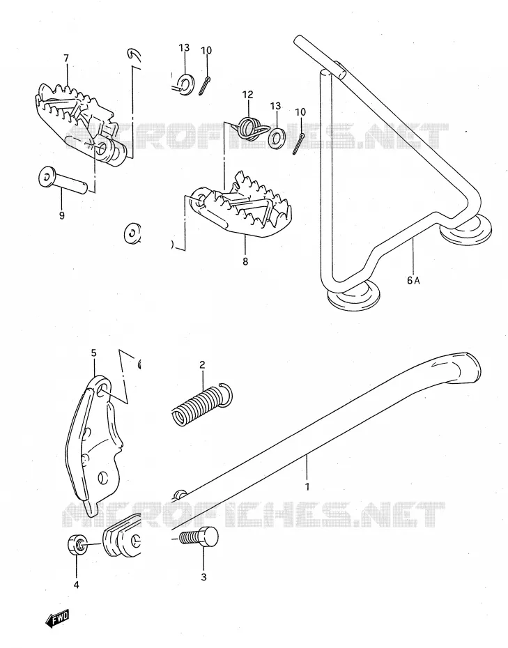 STAND - FOOTREST Suzuki MOTO 125 RM 1992  RM125N(E28)