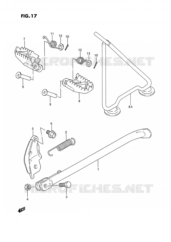 STAND - FOOTREST Suzuki MOTO 125 RM 1992  RM125N(E3)