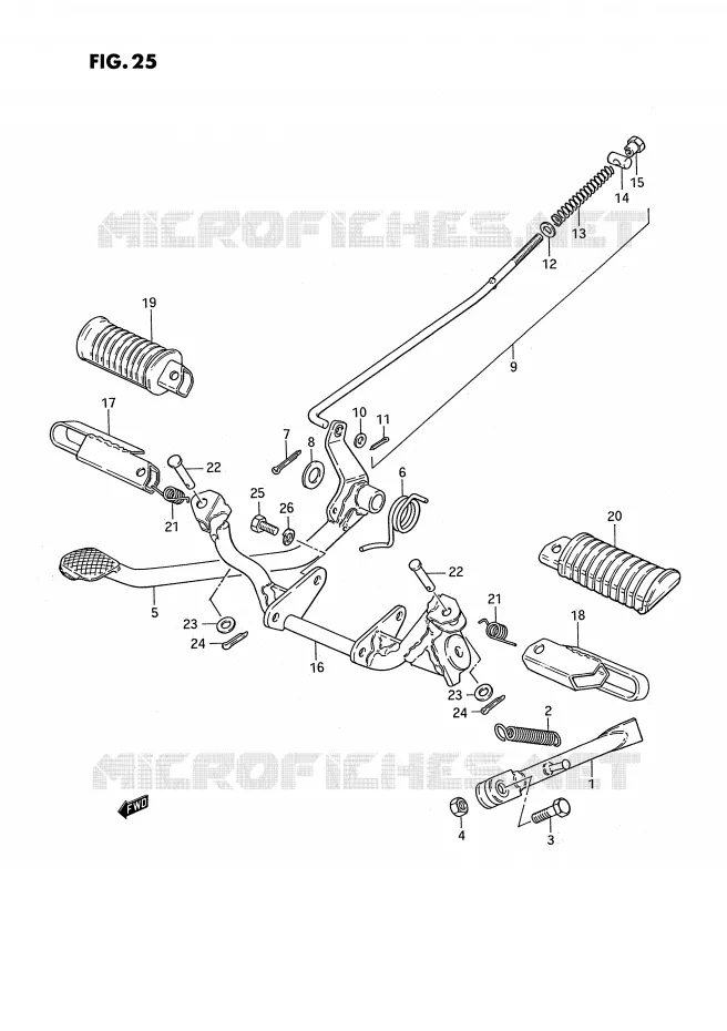 STAND - REAR BRAKE Suzuki MOTO 50 PV 1987  PV50H(E15)