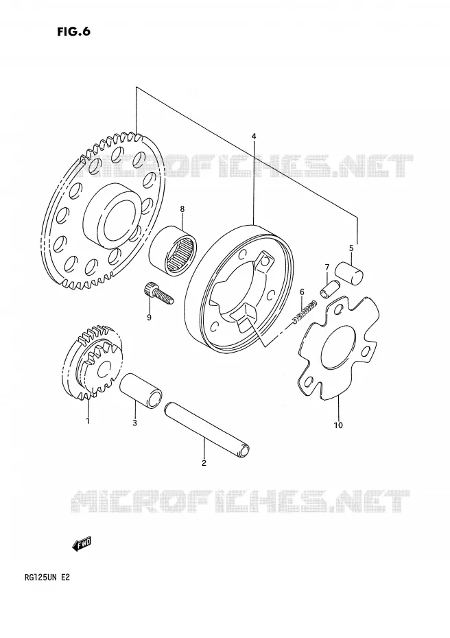 STARTER MOTOR CLUTCH Suzuki MOTO 125 RG 1992  RG125UN(E2)