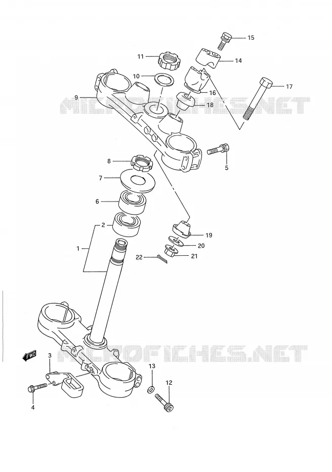 STEERING COLUMN (MODEL K/L) Suzuki MOTO 250 RM 1991  RM250M(E28)