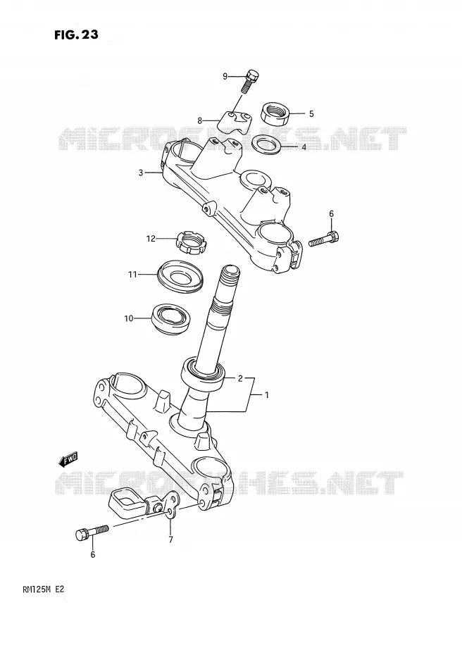 STEERING COLUMN (MODEL K) Suzuki MOTO 125 RM 1990  RM125L(E2)