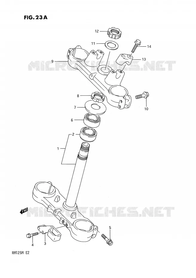 STEERING COLUMN (MODEL L) Suzuki MOTO 125 RM 1991  RM125 M (E02,E04,E24)