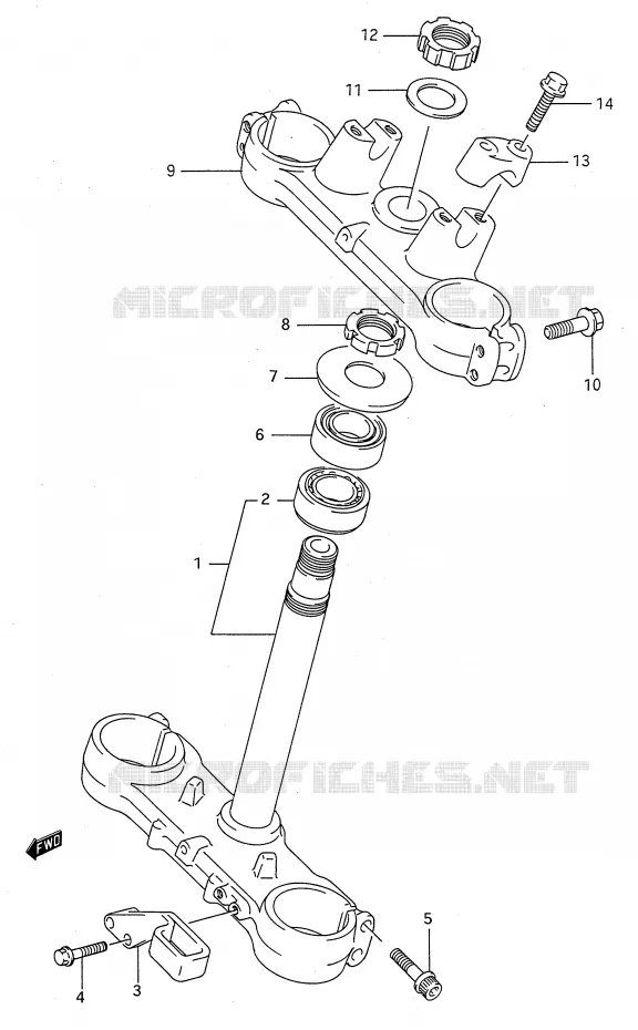 STEERING COLUMN (MODEL L) Suzuki MOTO 125 RM 1991  RM125M(E28)