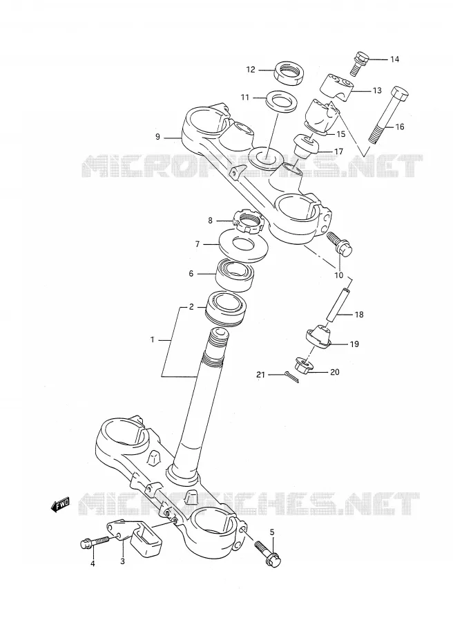 STEERING COLUMN (MODEL M/N) Suzuki MOTO 250 RM 1990  RM250L(E28)