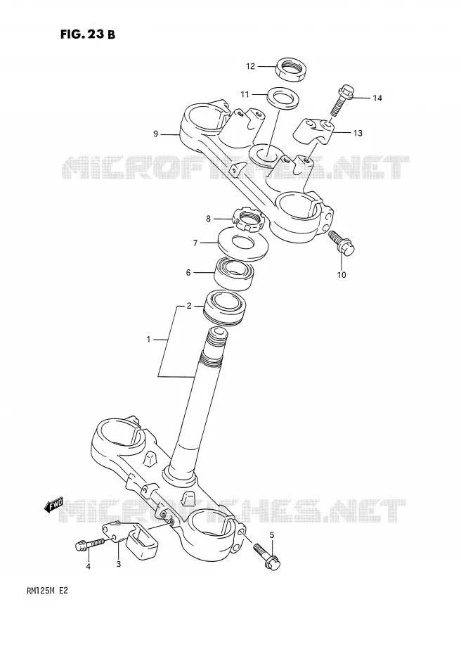 STEERING COLUMN (MODEL M) Suzuki MOTO 125 RM 1989  RM125K(E2)