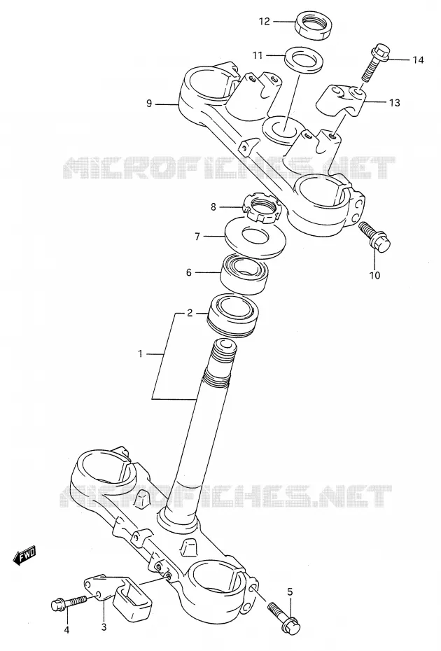STEERING COLUMN (MODEL M) Suzuki MOTO 125 RM 1990  RM125L(E28)