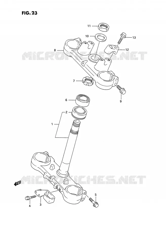 STEERING COLUMN (MODEL N) Suzuki MOTO 125 RM 1993  RM125P(E2)
