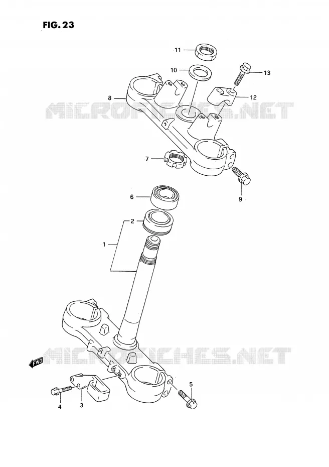STEERING COLUMN (MODEL N) Suzuki MOTO 125 RM 1994  RM125R(E3)