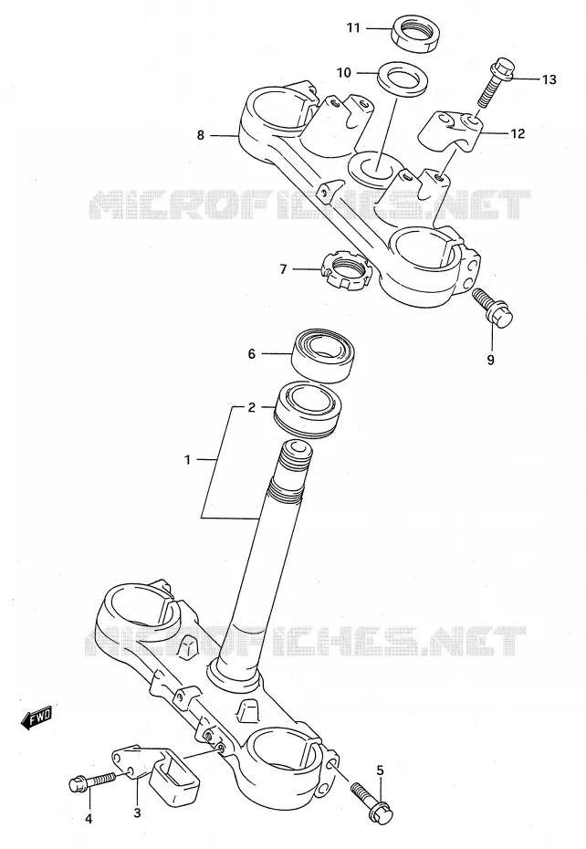 STEERING COLUMN (MODEL N) Suzuki MOTO 125 RM 1995  RM125S(E28)