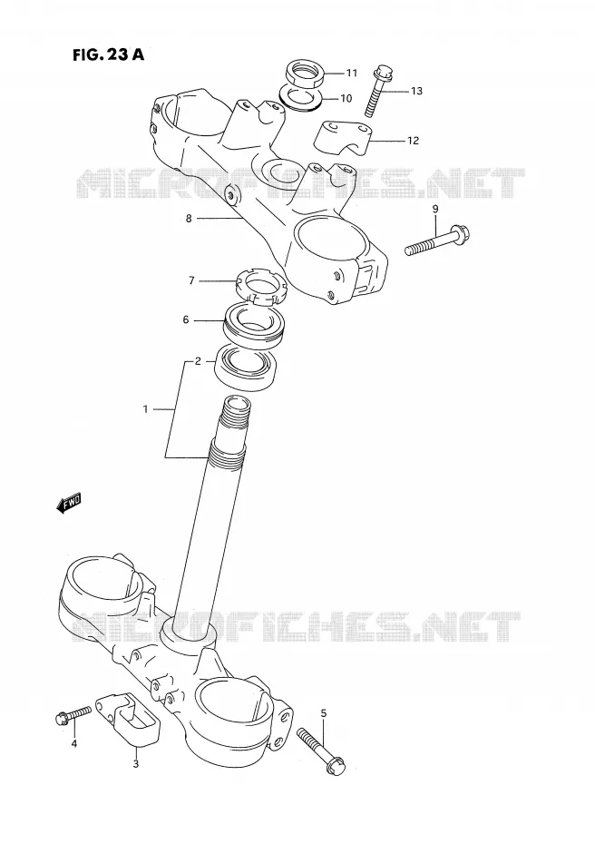 STEERING COLUMN (MODEL P/R/S) Suzuki MOTO 125 RM 1992  RM125N(E3)