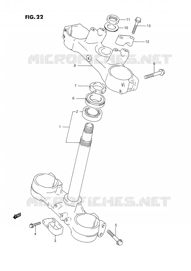 STEERING COLUMN Suzuki MOTO 250 RM 1995  RM250S(E2)