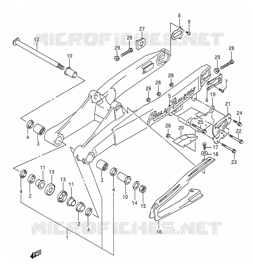 SWINGARM (MODEL K/L) Suzuki MOTO 250 RM 1989  RM250K(E28)