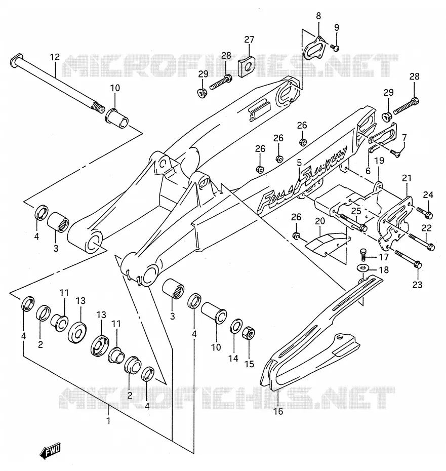 SWINGARM (MODEL K) Suzuki MOTO 125 RM 1990  RM125L(E28)