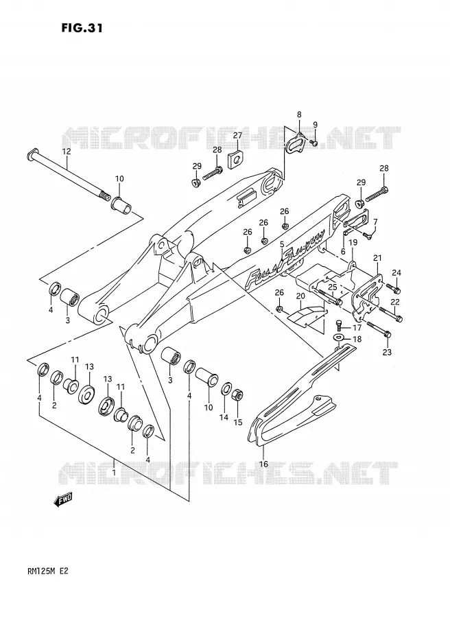 SWINGARM (MODEL K) Suzuki MOTO 125 RM 1991  RM125 M (E02,E04,E24)