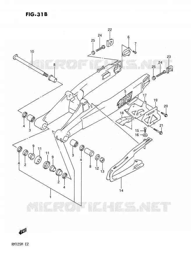 SWINGARM (MODEL M) Suzuki MOTO 125 RM 1991  RM125M(E2)