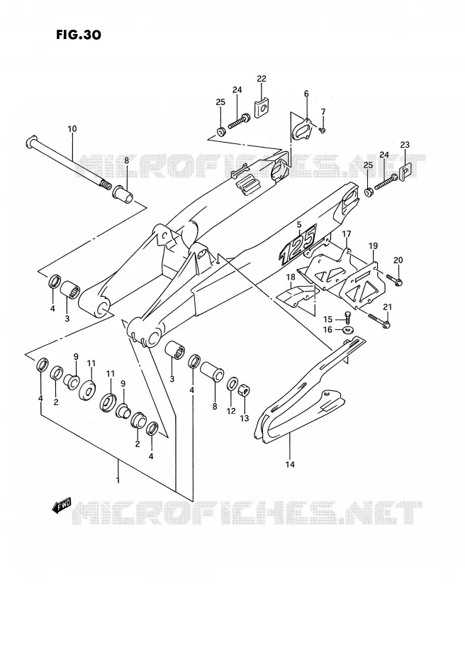 SWINGARM (MODEL N) Suzuki MOTO 125 RM 1993  RM125P(E3)