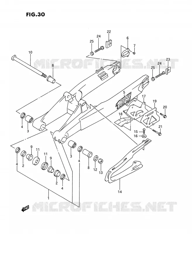 SWINGARM (MODEL N) Suzuki MOTO 125 RM 1995  RM125S(E2)