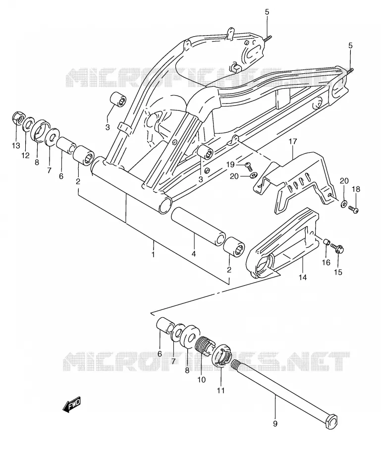 SWINGARM (MODEL N) Suzuki MOTO 250 RG 1994  RGV250R(E24)