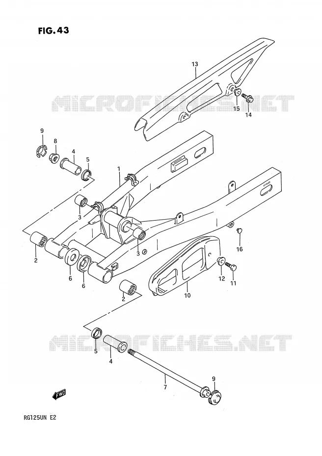SWINGARM Suzuki MOTO 125 RG 1992  RG125UN(E2)