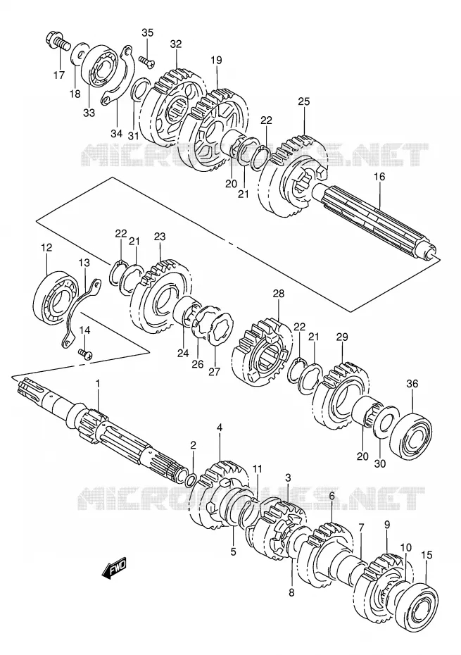 TRANSMISSION (MODEL K5) Suzuki MOTO 1500 INTRUDER 2009  VL1500K9(E2)