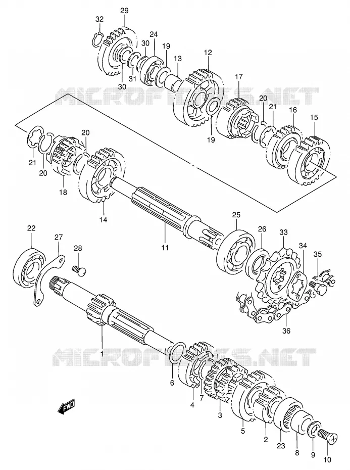TRANSMISSION Suzuki MOTO 125 RG 1992  RG125FN(E18)