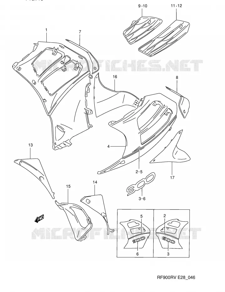 UNDER COWLING (MODEL R) Suzuki MOTO 900 RF 1996  RF900RT(E28)