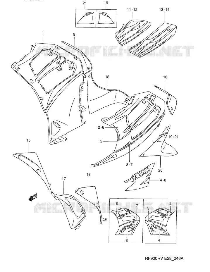 UNDER COWLING (MODEL S) Suzuki MOTO 900 RF 1997  RF900RV(E28)