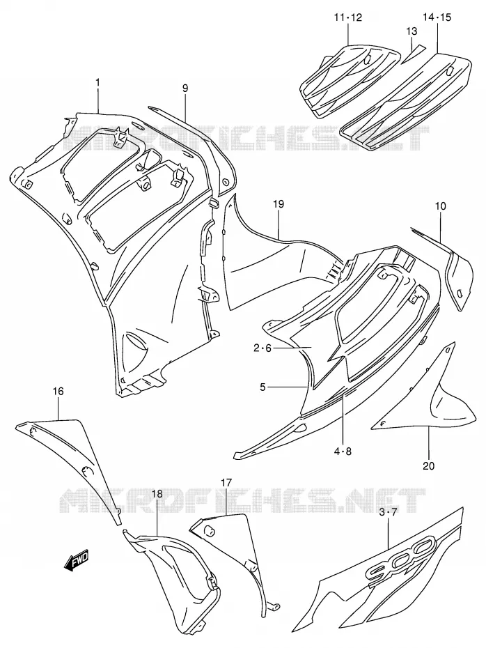 UNDER COWLING (MODEL T) Suzuki MOTO 900 RF 1995  RF900RS2(E2)