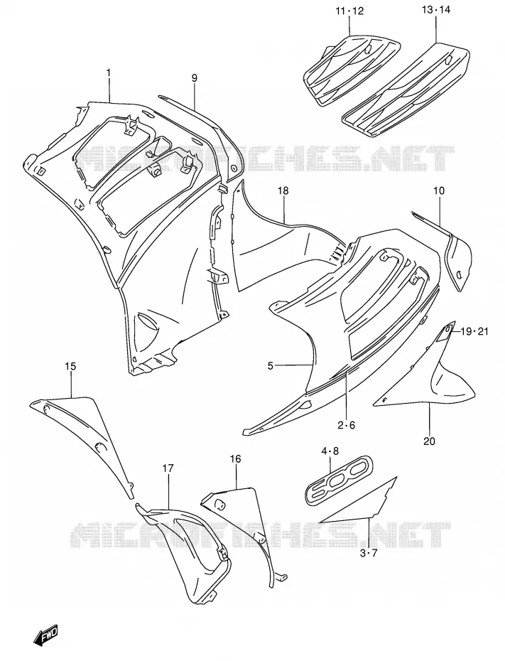 UNDER COWLING (MODEL V) Suzuki MOTO 600 RF 1994  RF600RR(E2)