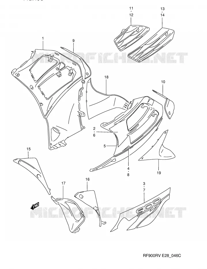 UNDER COWLING (MODEL V) Suzuki MOTO 900 RF 1994  RF900RR(E28)