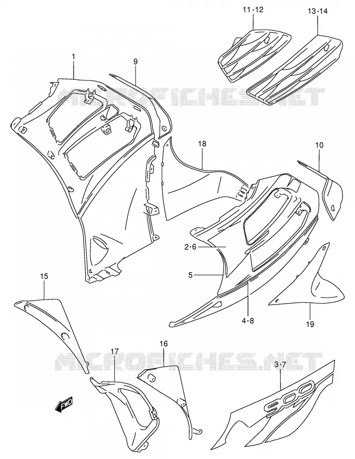 UNDER COWLING (MODEL V) Suzuki MOTO 900 RF 1997  RF900RV(E2)