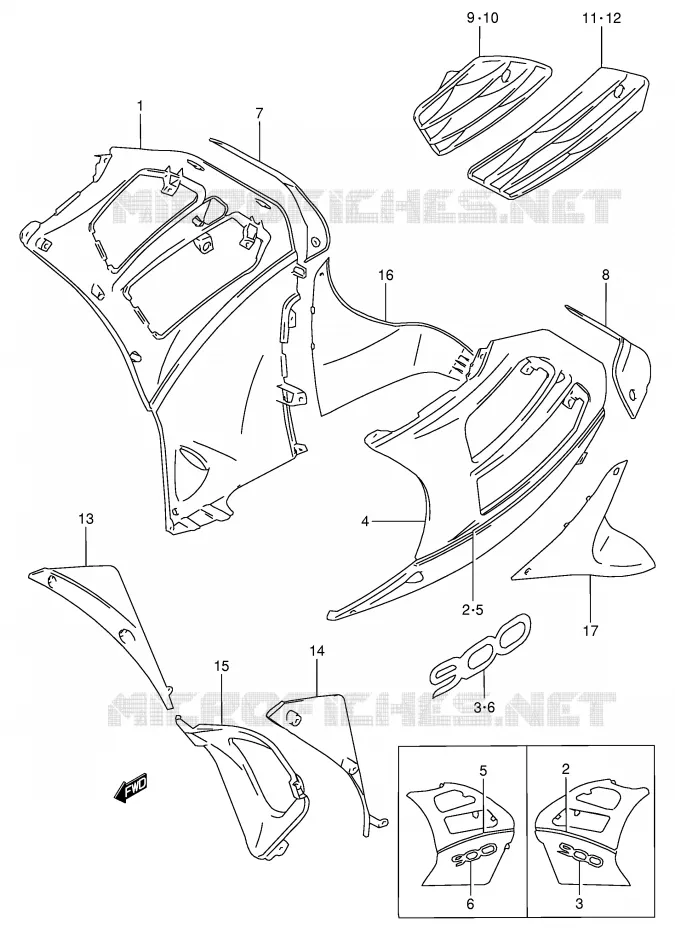 UNDER COWLING (RF900RR/RS) Suzuki MOTO 900 RF 1995  RF900RS2(E2)