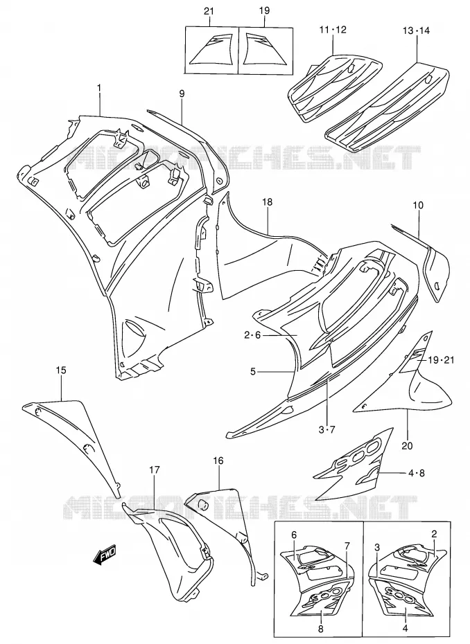 UNDER COWLING (RF900RS2) Suzuki MOTO 900 RF 1994  RF900RR(E2)