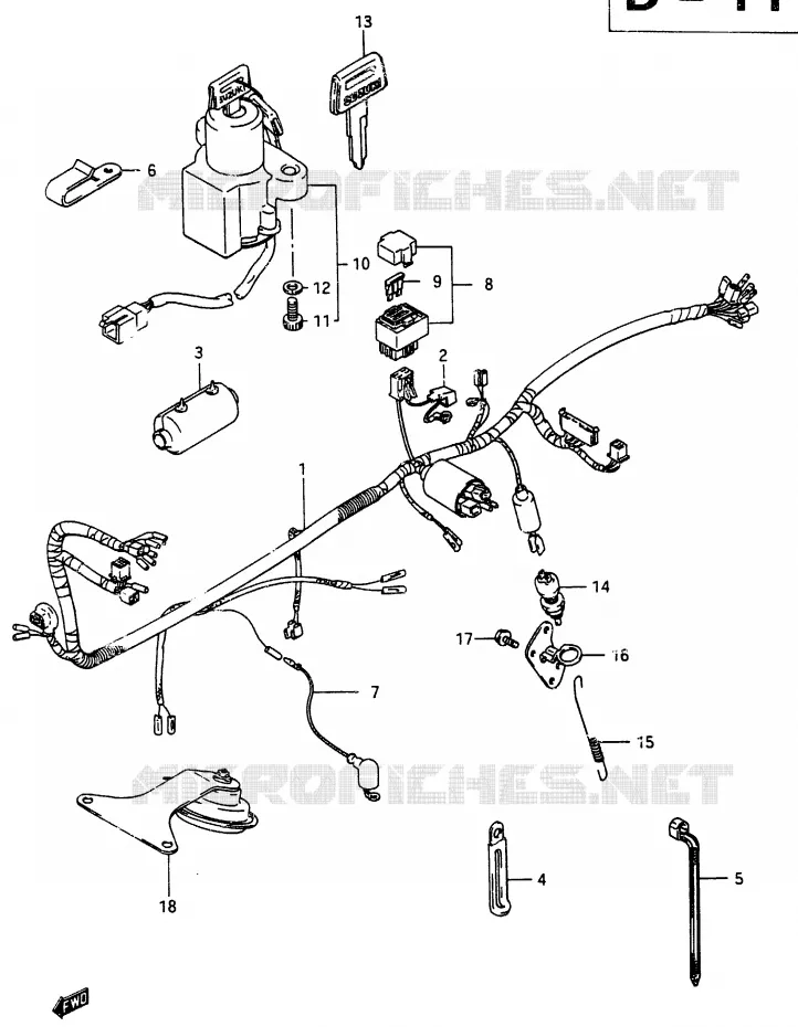 WIRING HARNESS Suzuki MOTO 250 RG 1986  RG250G(G/H)