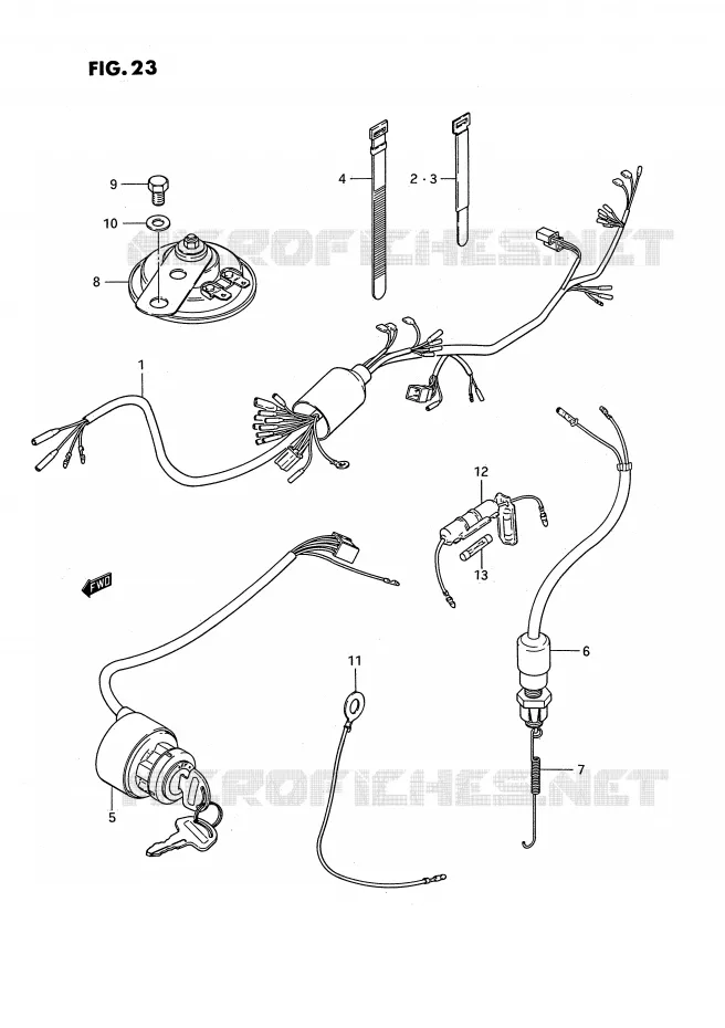 WIRING HARNESS Suzuki MOTO 50 PV 1999  PV50X(E15)