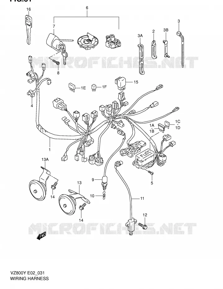WIRING HARNESS Suzuki MOTO 800 MARAUDER 2002  VZ800K2(E2)