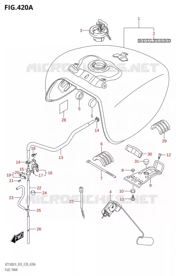FUEL TANK ESS (E03,E28) (FOR YVB) Suzuki MOTO 1500 BOULEVARD 2019  VZ1500 L9
