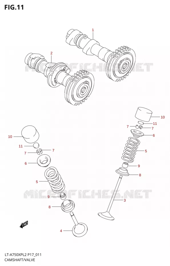 CAMSHAFT - VALVES Suzuki QUAD 750 KINGQUAD 2012  LT-A750XP L2/LT-A750XPZ L2 (P17,P24)