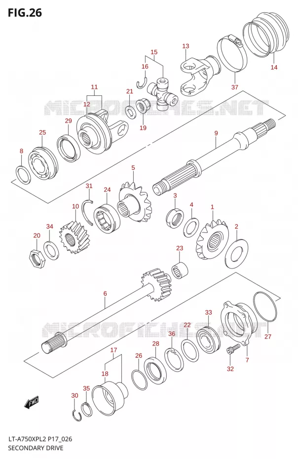 DRIVESHAFT Suzuki QUAD 750 KINGQUAD 2012  LT-A750XP L2/LT-A750XPZ L2 (P17,P24)