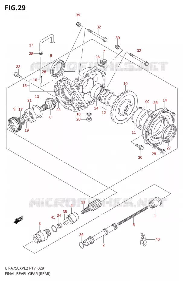 DRIVESHAFTQUE (ARRIERE) Suzuki QUAD 750 KINGQUAD 2012  LT-A750XP L2/LT-A750XPZ L2 (P17,P24)