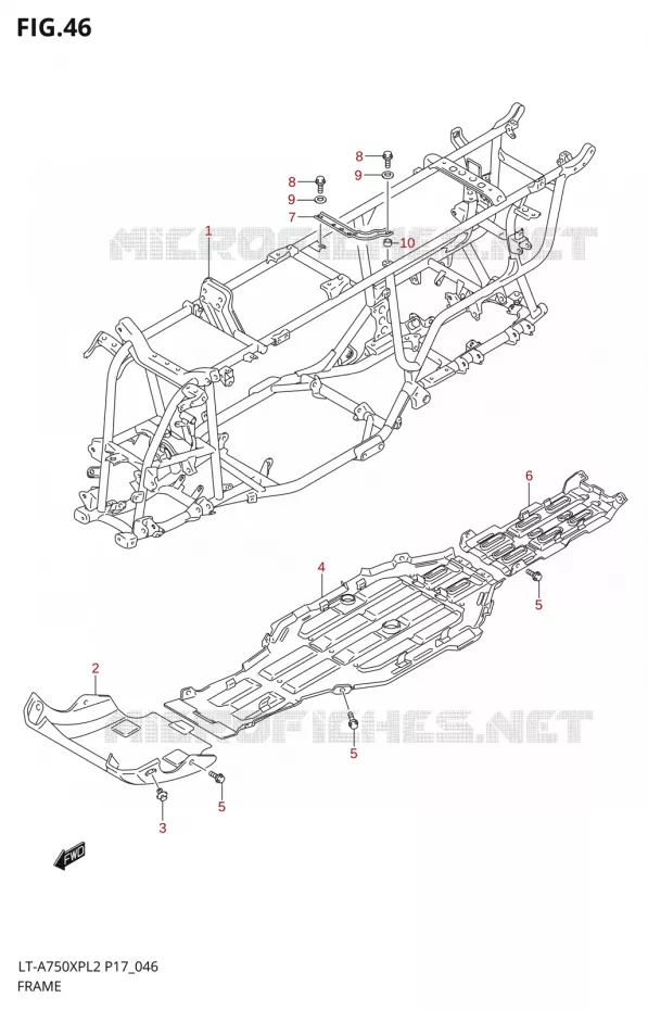 FRAME Suzuki QUAD 750 KINGQUAD 2012  LT-A750XP L2/LT-A750XPZ L2 (P17,P24)