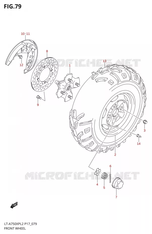 FRONT WHEELLT-A750XPL2 P24) Suzuki QUAD 750 KINGQUAD 2012  LT-A750XP L2/LT-A750XPZ L2 (P17,P24)