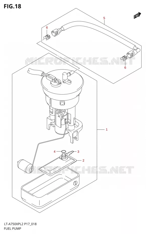 FUEL PUMP Suzuki QUAD 750 KINGQUAD 2012  LT-A750XP L2/LT-A750XPZ L2 (P17,P24)