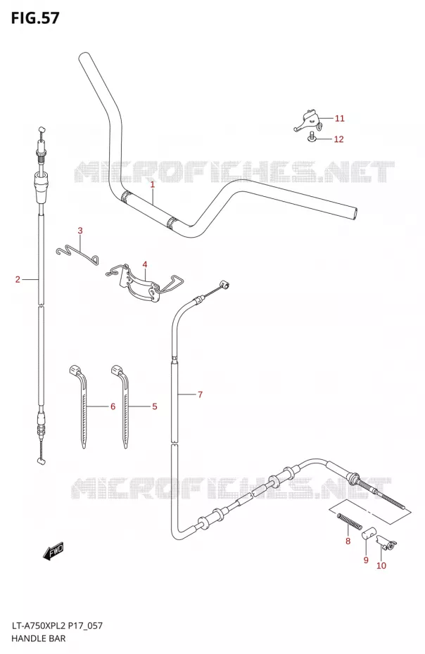 HANDLEBAR Suzuki QUAD 750 KINGQUAD 2012  LT-A750XP L2/LT-A750XPZ L2 (P17,P24)